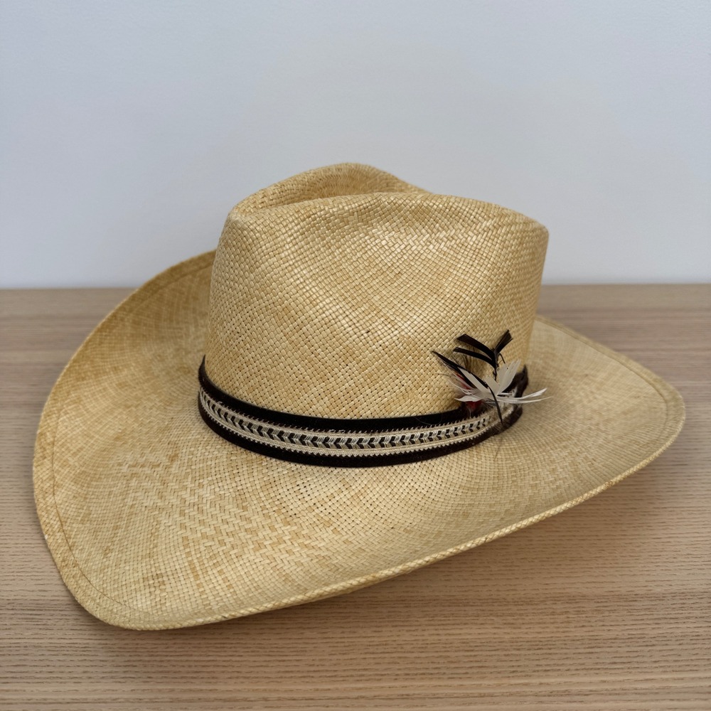 Resistol Stagecoach Natural Straw Cowboy Hat S1150 Just Right 6 3/4 Long Oval